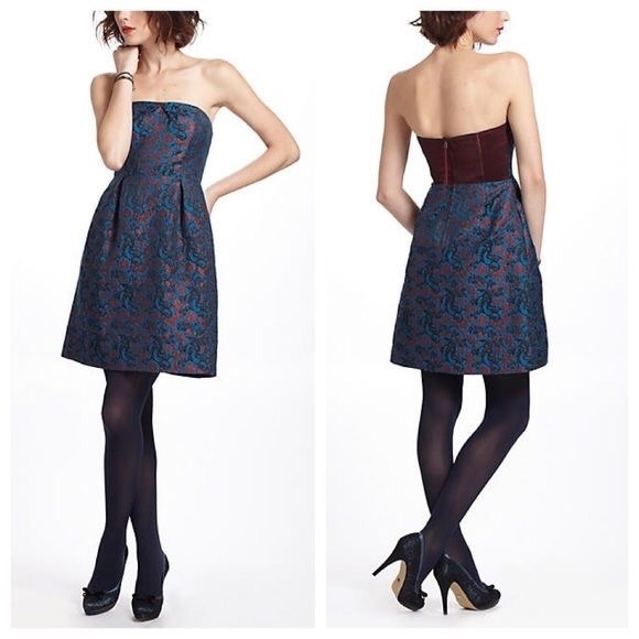 Anthropologie Leifnotes Paprika Brocade Dress NWT.